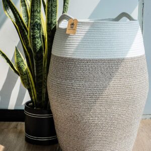 Laundry Hamper | Woven Jute Rope Dirty Clothes Hamper Modern Hamper Basket