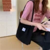 Fashion Women's Shoulder Bag Large Capacity Corduroy Shopping Bag Canvas - Image 2