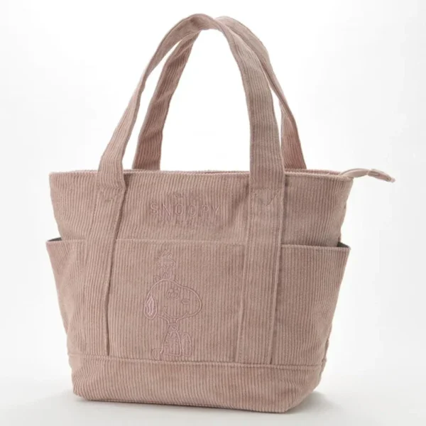 Disney New Series Cute Snoopy Corduroy Tote Bag Casual
