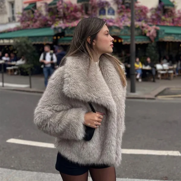 Winter New Fashion Gradient Fluffy Fur Coat Women - Image 3