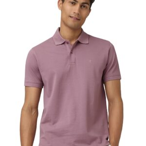 Men's Cotton Solid Regular Fit T-Shirt (XY_CR14_Polo Tshirt_1_Rose Blush)