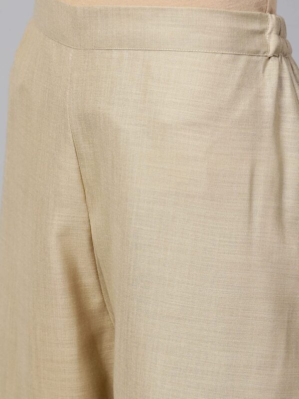 Pure Cotton Kurta with Pant & Dupatta Set for Women Beige - Image 7