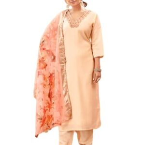 Buy SHIENZY Women's Kurta & Pant with Dupatta | Straight Kurta Outfits | Ethnic Set (1588SZ_BG_L) Brown at Shopsyday.com