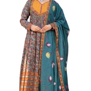 Women's Viscose Kurta and Pant with Dupatta Set (in, Alpha, L, Blue) at Shopsyday.com
