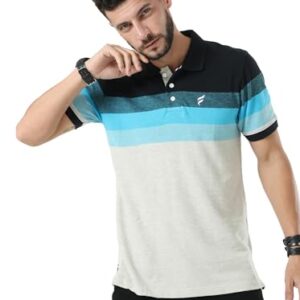 Buy fanideaz Branded Men's Cotton Half Sleeve Striped Polo Regular Fit Tshirt For Men_Blue23_2XL at Shopsyday.com