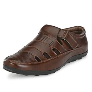 Men's Brown Fisherman Sandal-10 Kids UK (2340)