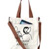Graphic Tote Bag Women Figure  (WBAG-13), WHITE