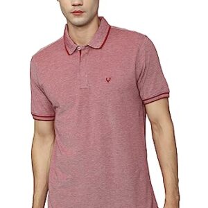 Buy Allen Solly Cotton Men's Solid Regular Fit T-Shirt (ASKPCURGF681008_Red 2XL) at Shopsyday.com