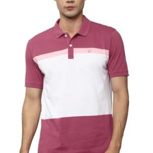 Allen Solly Men's Cotton Regular Fit T-Shirt (ASKPCURGF155300_Pink XL) at Shopsyday.com