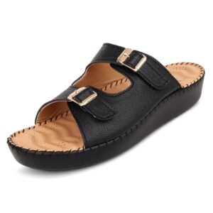 Doctor Ortho Slippers for Women Charm Step-II Orthopedic Diabetic Soft Comfort (Black, 5 UK)