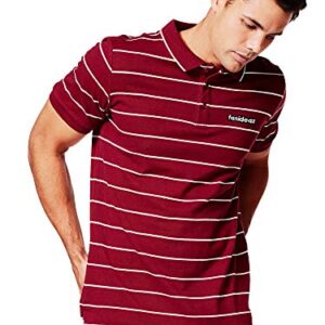 Buy fanideaz Branded Mens Cotton Polo Regular Fit T-Shirts For Men_Maroonstripes_XL Maroon at Shopsyday.com
