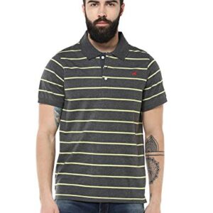 AMERICAN CREW Cottonpoly Striped Regular Fit Polo T-Shirt For Men (AC842-S_Light Green & Anthra Melange)  Shopsyday.com: Men Clothing