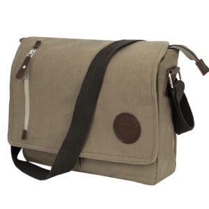 Bag Canvas Sling Cross Body Travel Office Business Messenger One Side Shoulder Bag for Men & Women (Brown, 33cm x 6.5cm x 27cm), Shopsyday.com