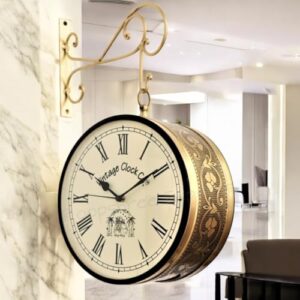 Buy Vintage Clock Handcrafted Double Side Clock / 6 Inch Size / Brass Finish / VC-65090-Analog Online at Low Prices in India - Shopsyday.com