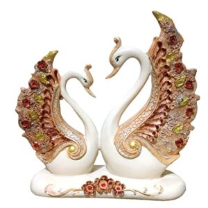 Love Birds Swan Saras Pair Couple Statue Animal Decorative Showpiece Fengshui Lucky Gift Item for Home Office Hotel Decor Multicolor Polyresin Pack of 1 Online at Low Prices in India - Shopsyday.com