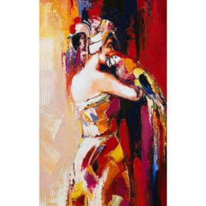 Woman Portrait with Parrot | Canvas Painting for Bedroom & Living Room | Engineered Wood Frame | 16 x 25.8 inch (41 x 66 cms)  Shopsyday.com: Home Decor