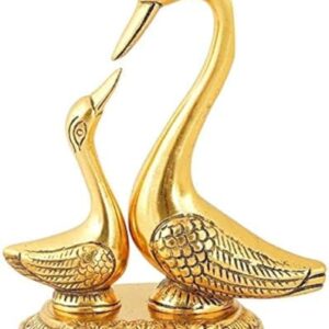 CraftVatika Pair of Kissing Duck Decorative Showpiece Metal Swan Set Statue for Home Table Office Desk Decoration-Gift for him her Couple Anniversary Birthday Valentine, 5x4.5x3 in, Gold (1) swan  Shopsyday.com: Home Decor