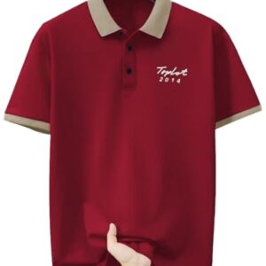 Buy Men Regular Fit Polo | T Shirt for Men (Matte-Polo-5243-Red-L) at Shopsyday.com
