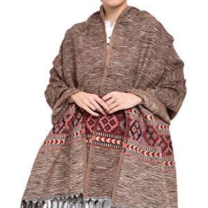 Kullu Design Shawl (Coffee), 100cm X 200cm  Shopsyday.com: Women Winter Exclusive
