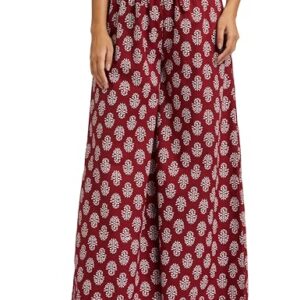 Buy Women's Relaxed Cotton Flared Palazzo (AUR-PLZ-01_Maroon_L) at Shopsyday.com: Women Clothing